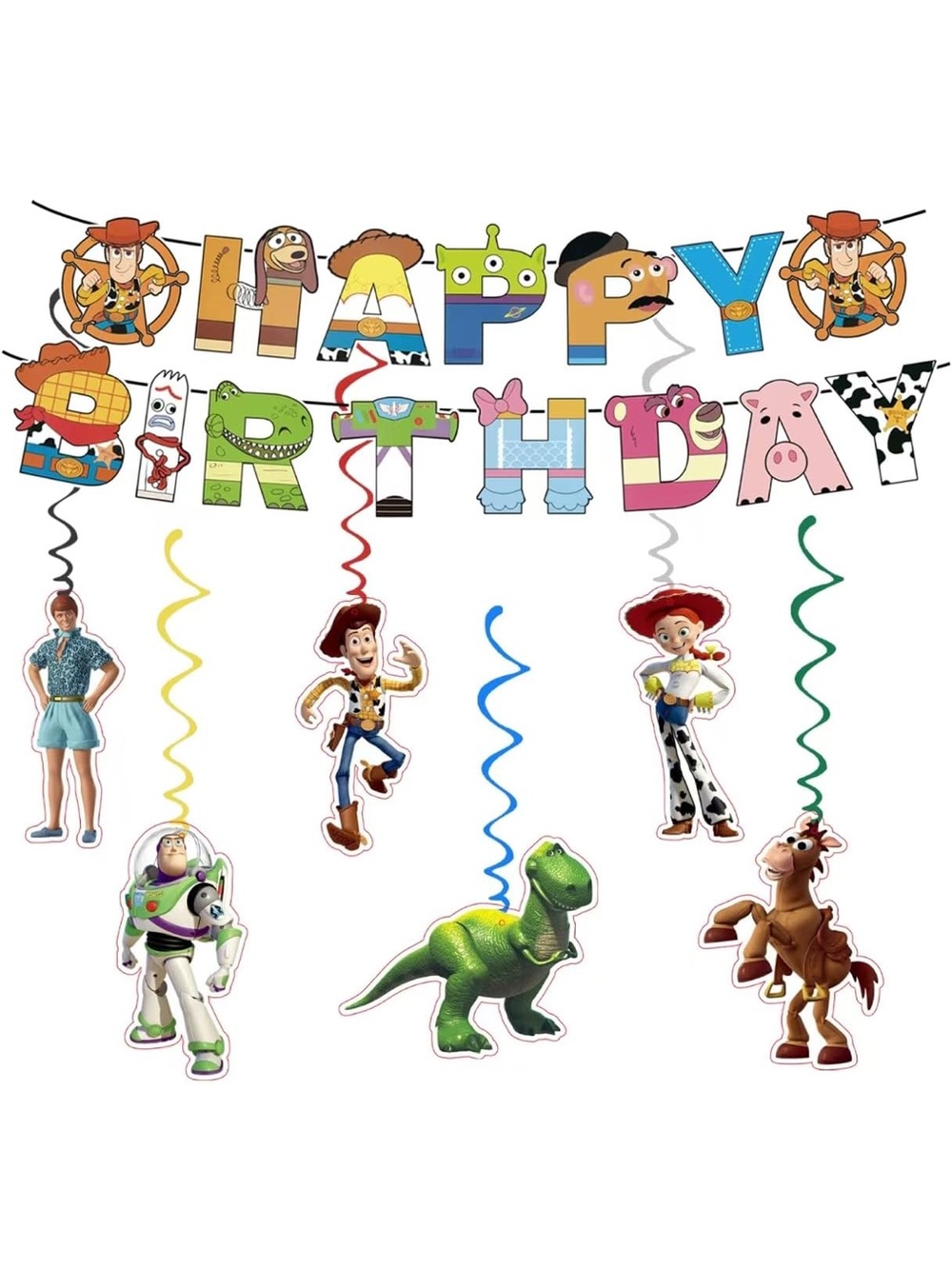 Toy Story theme birthday parts banner, hanging streamer, table decor